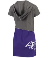 Women's Charcoal and Purple Baltimore Ravens Hooded Mini Dress