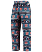 Men's Navy Auburn Tigers Ugly Sweater Knit Long Sleeve Top and Pant Set