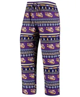 Men's Purple Lsu Tigers Ugly Sweater Knit Long Sleeve Top and Pant Set