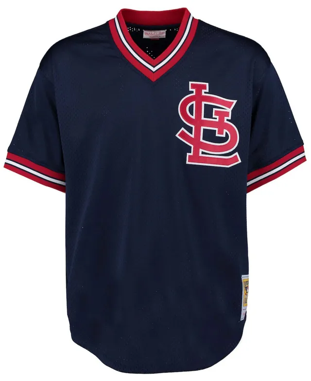 Men's Mitchell & Ness Ozzie Smith St. Louis Cardinals 1994 Navy Batting Practice Cooperstown Jersey