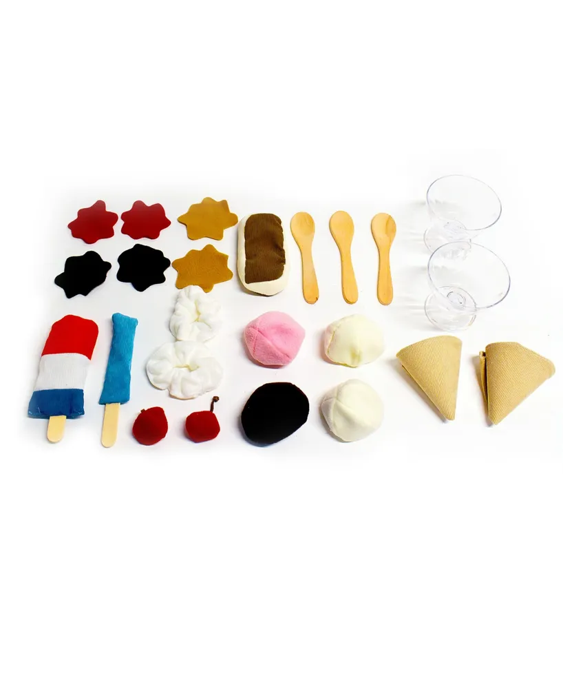 PopOhVer Pretend Play Ice Cream Shop Play Innovative Canvas Design Chair Cover Set, 25 Pieces