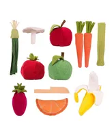 PopOhVer Pretend Play Plush Fruits Vegetables Food Playset