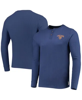 Men's Navy Chicago Bears Thermal Henley Long Sleeve T-shirt
