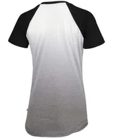 Women's Black, White San Francisco Giants Shortstop Ombre Raglan V-Neck T-shirt