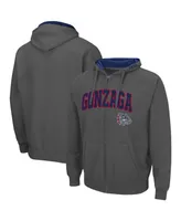 Men's Charcoal Gonzaga Bulldogs Arch Logo 3.0 Full-Zip Hoodie