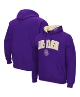 Men's Purple James Madison Dukes Arch and Logo Pullover Hoodie