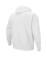 Men's White Kansas Jayhawks Arch Logo 3.0 Pullover Hoodie