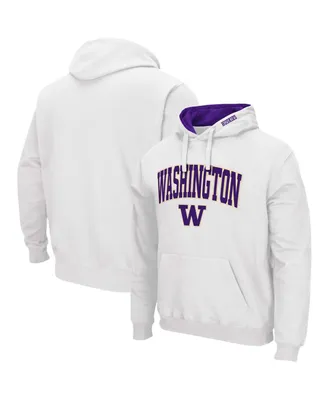 Men's White Washington Huskies Arch Logo 3.0 Pullover Hoodie