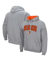 Men's Heathered Gray Bowling Green St. Falcons Arch and Logo Pullover Hoodie