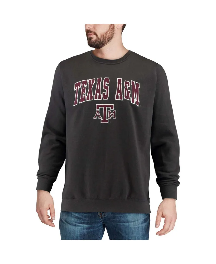 Men's Charcoal Texas A M Aggies Arch Logo Crew Neck Sweatshirt