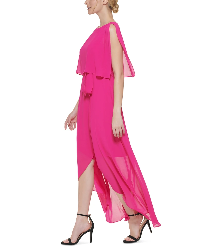 Jessica Howard Petite Split-Sleeve High-Low Maxi Dress