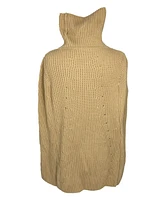 Women's Knit Cowl Neck Cape Poncho