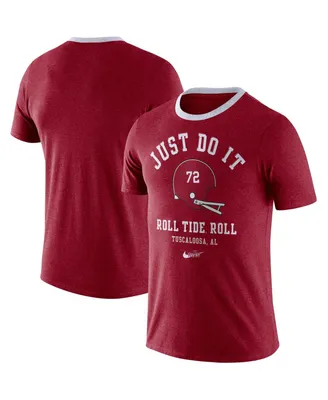 Men's Crimson Alabama Crimson Tide Vault Helmet Team Tri-Blend T-shirt