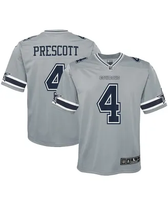 Big Boys Dak Prescott Silver Dallas Cowboys Inverted Team Game Jersey