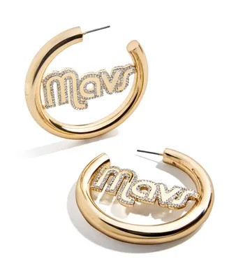 Women's Gold Dallas Mavericks Logo Hoop Earrings - Gold