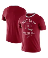 Men's Crimson Alabama Crimson Tide Vault Helmet Team Tri-Blend T-shirt