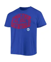 Men's Royal Philadelphia 76ers Positive Message Enzyme Washed T-shirt