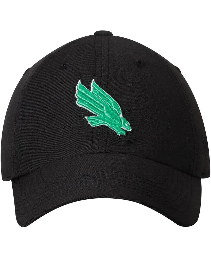 Men's Black North Texas Mean Green Primary Logo Staple Adjustable Hat