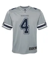 Big Boys Dak Prescott Silver Dallas Cowboys Inverted Team Game Jersey