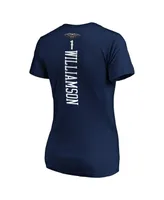 Women's Zion Williamson Navy New Orleans Pelicans 2019 Nba Draft Playmaker Name Number V-Neck T-Shirt