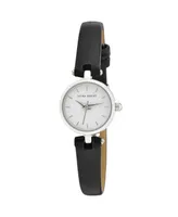 Laura Ashley Women's Silver-tone Faux Leather Strap Watch 22mm