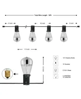 10-Light Indoor and Outdoor Rustic Industrial Incandescent C7 Half-Chrome Bulb String Lights