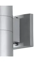 Duo 2-Light Modern Midcentury Cylinder Outdoor Integrated Led Sconce with Uplight - Silver