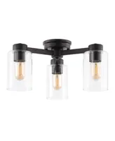 Orville 3-Light Farmhouse Industrial Iron Cylinder Led Semi Flush Mount