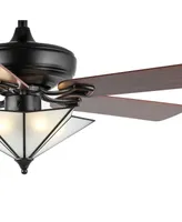 Moravia 5-Light Farmhouse Rustic Iron Star Shade Led Ceiling Fan with Remote