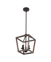 Oria 3-Light Iron Farmhouse Industrial Lantern Led Pendant