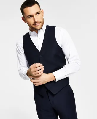 Alfani Men's Slim-Fit Navy Tuxedo Vest, Created for Macy's
