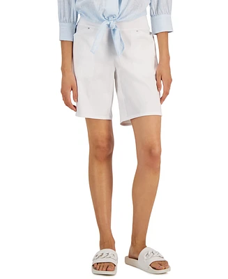 I.n.c. International Concepts Women's Curvy Mid Rise Pull-On Bermuda Shorts, Created for Macy's