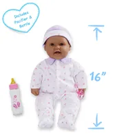 La Baby Hispanic 16" Soft Body Baby Doll Purple Outfit - Hispanic