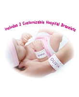 La Newborn Nursery 14" Baby Doll 8 Pcs Pink Gift Set - Soft Tender Face