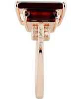 Garnet (7-1/10 ct. t.w.) & Diamond (1/8 ct. t.w.) Statement Ring in 18k Rose Gold-Plated Sterling Silver