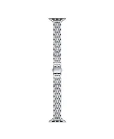 Posh Tech Rainey Skinny Silver-tone Stainless Steel Alloy Link Band for Apple Watch, 38mm-40mm