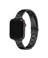 Posh Tech Sloan Skinny Black Stainless Steel Alloy Link Band for Apple Watch, 42mm-44mm