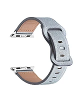 Posh Tech Callie Silver-tone Glitter Genuine Leather Band for Apple Watch, 42mm-44mm