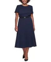 Calvin Klein Plus Belted A-Line Dress