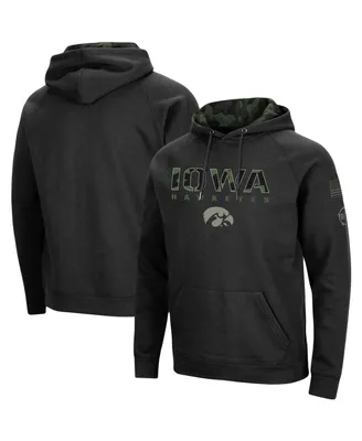 Men's Black Iowa Hawkeyes Oht Military-Inspired Appreciation Camo Pullover Hoodie