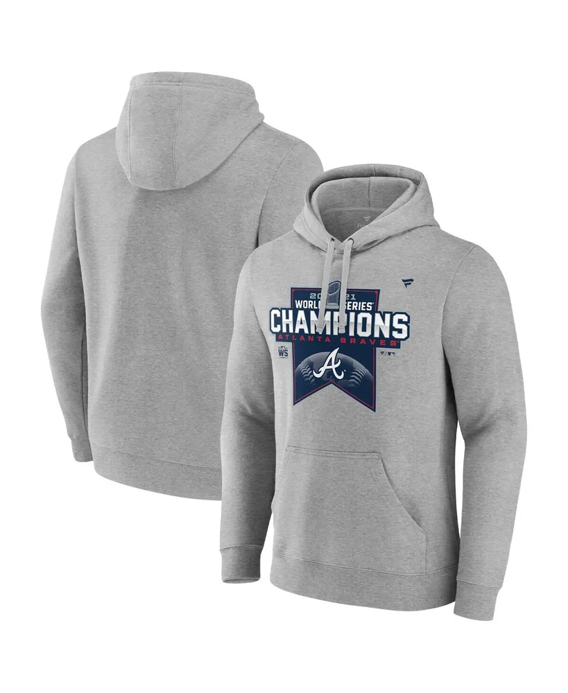 Men's Heather Gray Atlanta Braves 2021 World Series Champions Locker Room Big Tall Pullover Hoodie