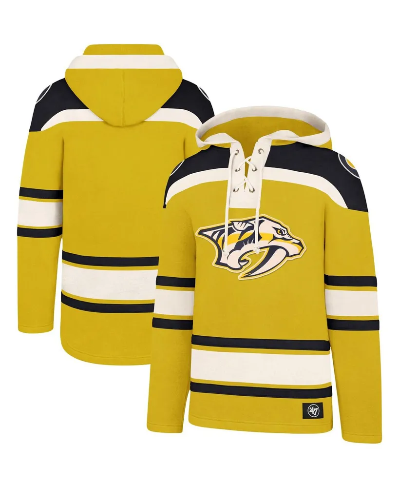 Men's Gold, Navy Nashville Predators Superior Lacer Pullover Hoodie - Gold