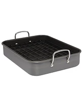 Rachael Ray Hard-Anodized Non-Stick 12" x 16" Roaster & Dual-Height Rack