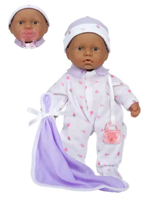 La Baby Hispanic 11" Soft Body Baby Doll Purple Outfit - Hispanic