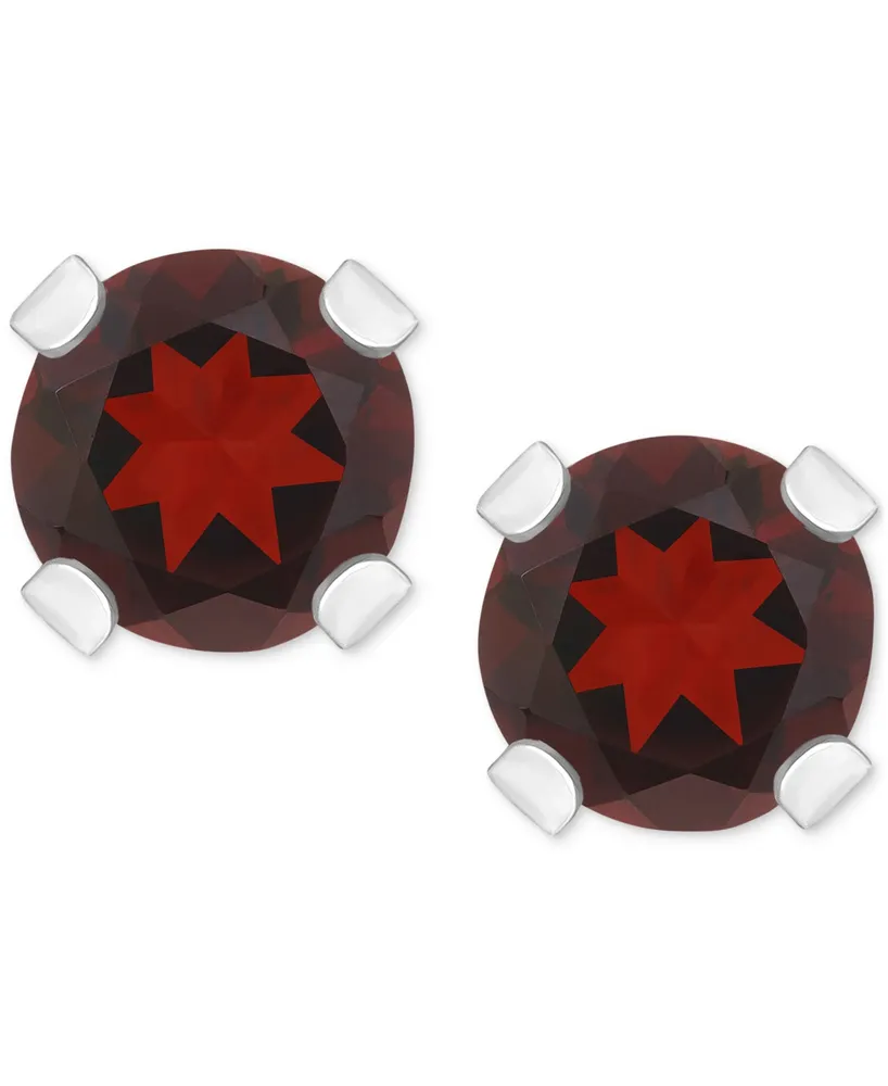 Rhodolite Garnet Stud Earrings (1/4 ct. t.w.) 14k White or Yellow Gold (Also Citrine, Sky Blue Topaz, Peridot & Opal)