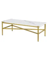 Braxton Coffee Table, 46" x 20" - Gold