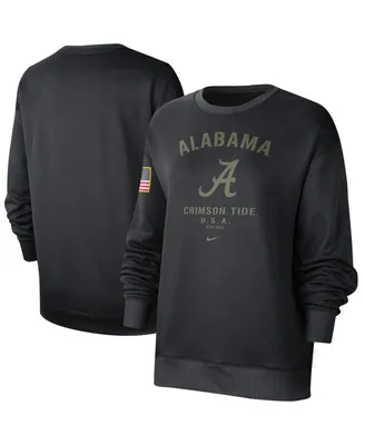 Women's Black Alabama Crimson Tide Military-Inspired Appreciation Therma Performance All-Time Pullover Sweatshirt