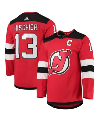 Men's Nico Hischier Red New Jersey Devils Home Captain Patch Authentic Pro Player