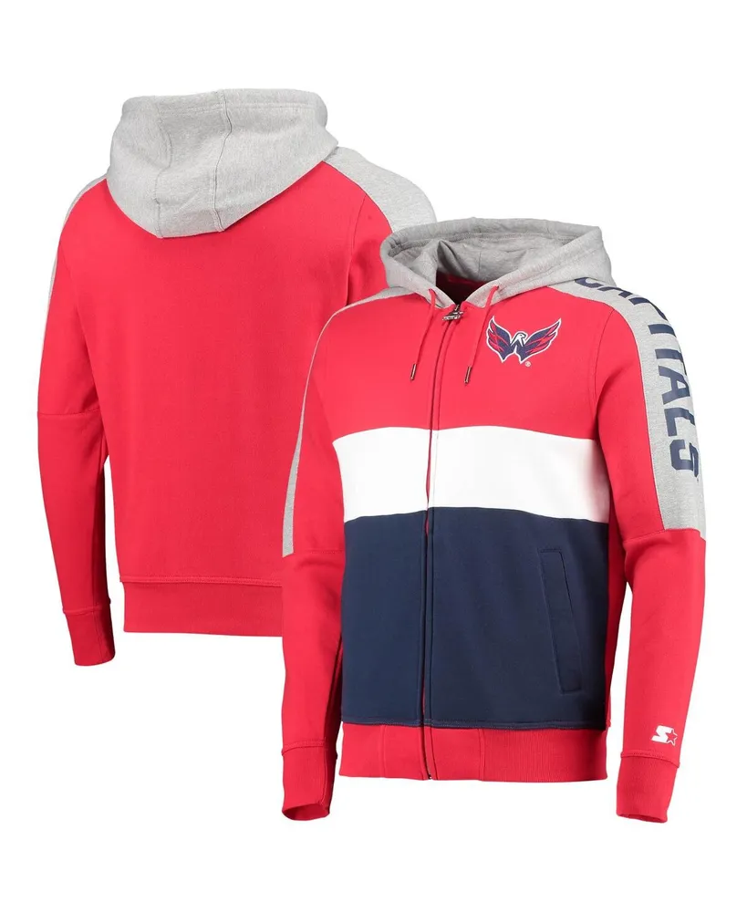 Men's '47 TJ Oshie Red Washington Capitals Player Lacer Pullover