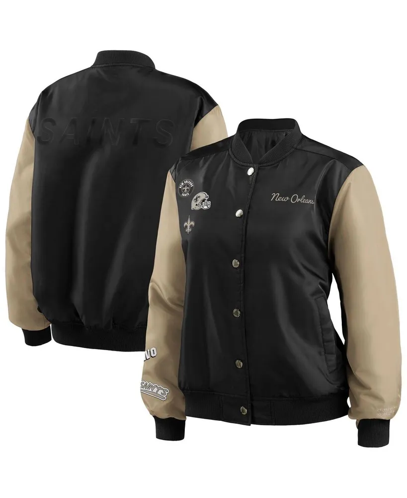 Women's Wear by Erin Andrews Black New Orleans Saints Bomber Full-Zip Jacket Size: Medium